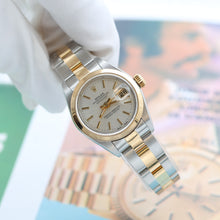 Carica l'immagine nel visualizzatore di Gallery, Rolex Datejust Lady ref. 69163 Steel/Gold - Oyster Bracelet - Silver with Golden Index Dial
