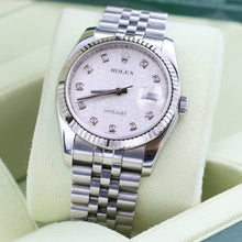 Charger l&#39;image dans la galerie, Rolex Datejust ref. 116234 Silver Computer Diamonds Dial - Jubilee Bracelet
