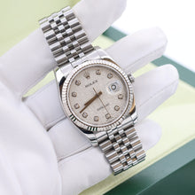Charger l&#39;image dans la galerie, Rolex Datejust ref. 116234 Silver Computer Diamonds Dial - Jubilee Bracelet

