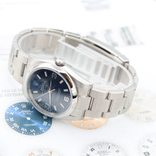 Załaduj obraz do przeglądarki galerii, Rolex Oyster Perpetual Airking ref. 114200 Dial Blue 3-6-9 - Full Set
