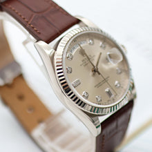 Load image into Gallery viewer, Rolex Day-Date ref. 118239 Silver Diamond Dial Leather Strap -Full set
