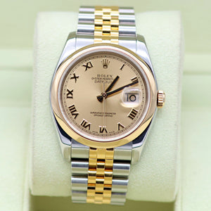 Rolex Datejust ref. 116203 Champagne Roman Dial Jubilee - Full Set