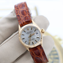 Załaduj obraz do przeglądarki galerii, Rolex Oyster Perpetual Lady Datejust ref. 6516 Silver Dial - Leather Srap
