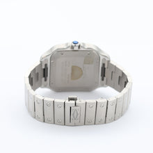 Bild in Galerie-Viewer laden, Cartier Santos blaues Zifferblatt ref. WSSA0030 – Vollständiger Satz
