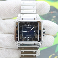 Bild in Galerie-Viewer laden, Cartier Santos blaues Zifferblatt ref. WSSA0030 – Vollständiger Satz
