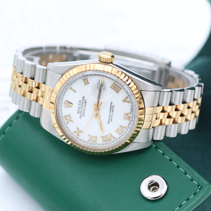 Rolex Datejust ref. 16013 -Steel/Gold - White Roman Dial