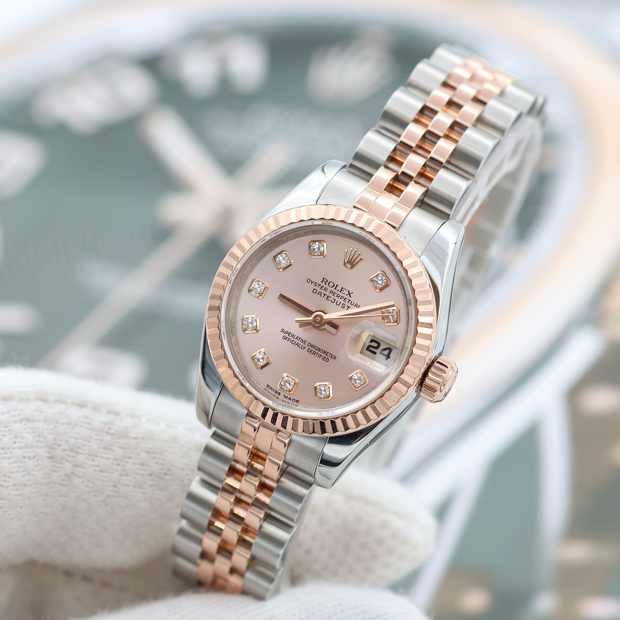 Rolex Lady-Datejust ref. 179171 - Sundust Diamonds Dial - Full Set