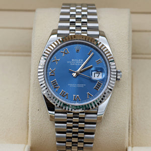 Rolex Datejust ref. 126334 Blue Roman Dial Jubilee bracelet - Full Set