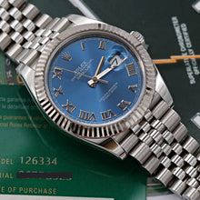 Load image into Gallery viewer, Rolex Datejust ref. 126334 Blue Roman Dial Jubilee bracelet - Full Set
