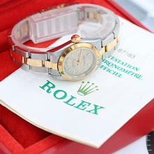 Załaduj obraz do przeglądarki galerii, Rolex Oyster Perpetual Lady ref. 67183 - Grey 3-6-9 Dial - Oyster bracelet - Full Set
