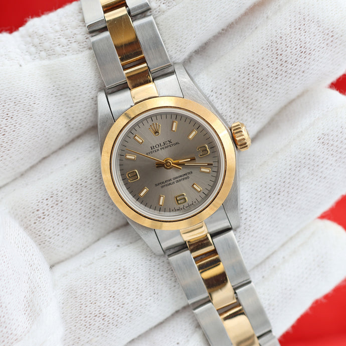 Rolex Oyster Perpetual Lady ref. 67183 - Grey 3-6-9 Dial - Oyster bracelet - Full Set