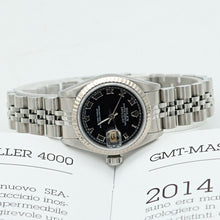 Załaduj obraz do przeglądarki galerii, Rolex Lady-Datejust ref. 69174 - Black Roman Dial - Jubilee bracelet
