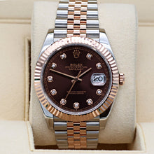 Cargar imagen en el visor de la galería, Rolex Datejust ref. 126331 Chocolate Diamonds dial Rose Gold / Steel - Oyster bracelet
