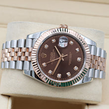 Cargar imagen en el visor de la galería, Rolex Datejust ref. 126331 Chocolate Diamonds dial Rose Gold / Steel - Oyster bracelet

