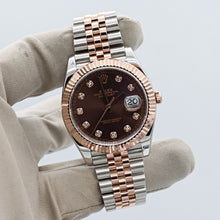 Cargar imagen en el visor de la galería, Rolex Datejust ref. 126331 Chocolate Diamonds dial Rose Gold / Steel - Oyster bracelet
