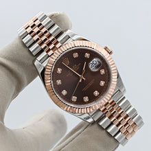 Cargar imagen en el visor de la galería, Rolex Datejust ref. 126331 Chocolate Diamonds dial Rose Gold / Steel - Oyster bracelet
