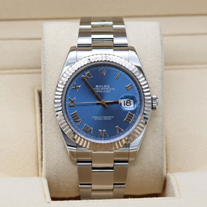 Rolex Datejust ref. 126334 Blue Roman Dial Oyster bracelet - Full Set