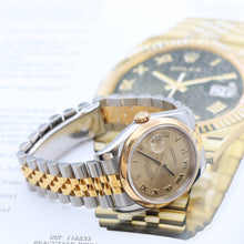 Charger l&#39;image dans la galerie, Rolex Datejust ref. 116203 Champagne Roman Dial Jubilee Bracelet - Full Set
