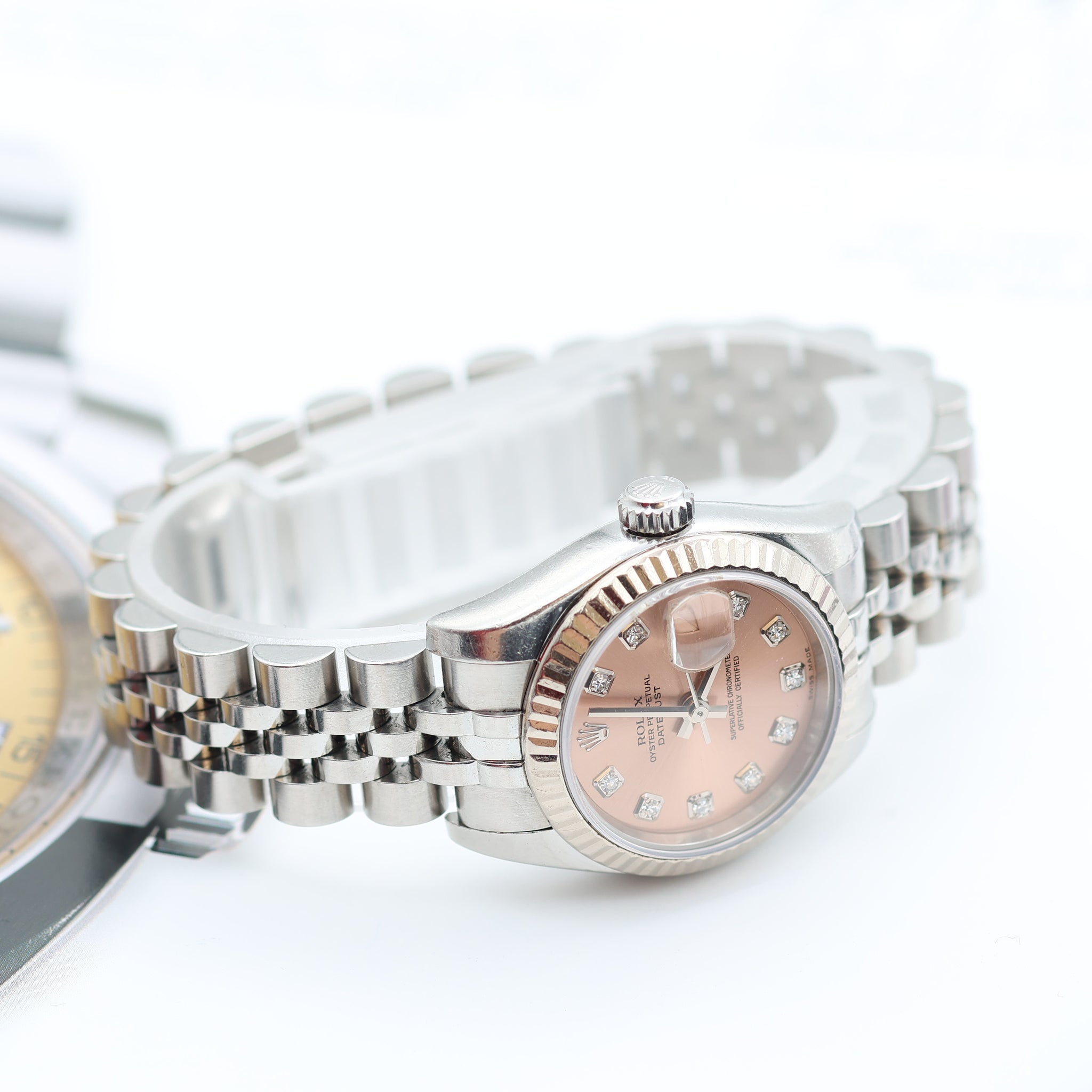 Rolex Lady-Datejust ref. 179174 - Salmon Diamonds Dial - Full Set