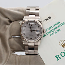 Load image into Gallery viewer, Rolex Day-Date 36 ref. 118239 Silver Roman dial - Oyster - Full Set
