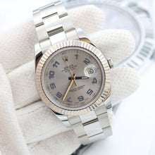 Bild in Galerie-Viewer laden, Rolex Datejust II Ref. 116334 Silber/blaues Arabisch -Zifferblatt Auster Armband - Voller Satz

