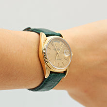 Load image into Gallery viewer, Rolex Day-Date ref. 18038 Champagne Linen Dial - Crocodile Leather strap
