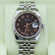 Load image into Gallery viewer, Rolex Datejust ref. 116234 Black Roman Computer Dial - Jubilee - Full Set
