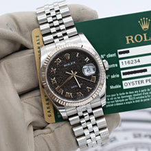 Load image into Gallery viewer, Rolex Datejust ref. 116234 Black Roman Computer Dial - Jubilee - Full Set
