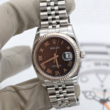 Load image into Gallery viewer, Rolex Datejust ref. 116234 Black Roman Computer Dial - Jubilee - Full Set
