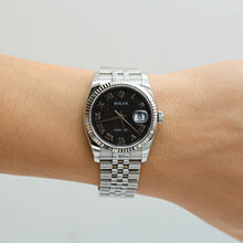 Load image into Gallery viewer, Rolex Datejust ref. 116234 Black Roman Computer Dial - Jubilee - Full Set

