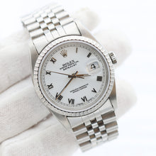 Load image into Gallery viewer, Rolex Datejust ref. 16220 White Roman (Small) Dial Jubilee Bracelet
