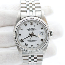 Load image into Gallery viewer, Rolex Datejust ref. 16220 White Roman (Small) Dial Jubilee Bracelet
