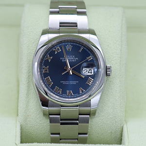 Rolex Datejust ref. 116200 Blue Roman Dial - Oyster Bracelet - Full Set
