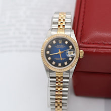 Carica l'immagine nel visualizzatore di Gallery, Rolex Datejust Lady ref. 69173 - Blue Degradee Diamonds Dial - Jubilee - Full Set
