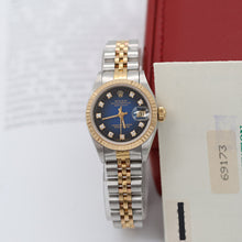Carica l'immagine nel visualizzatore di Gallery, Rolex Datejust Lady ref. 69173 - Blue Degradee Diamonds Dial - Jubilee - Full Set
