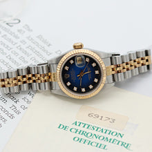 Carica l'immagine nel visualizzatore di Gallery, Rolex Datejust Lady ref. 69173 - Blue Degradee Diamonds Dial - Jubilee - Full Set
