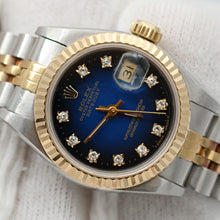 Carica l'immagine nel visualizzatore di Gallery, Rolex Datejust Lady ref. 69173 - Blue Degradee Diamonds Dial - Jubilee - Full Set
