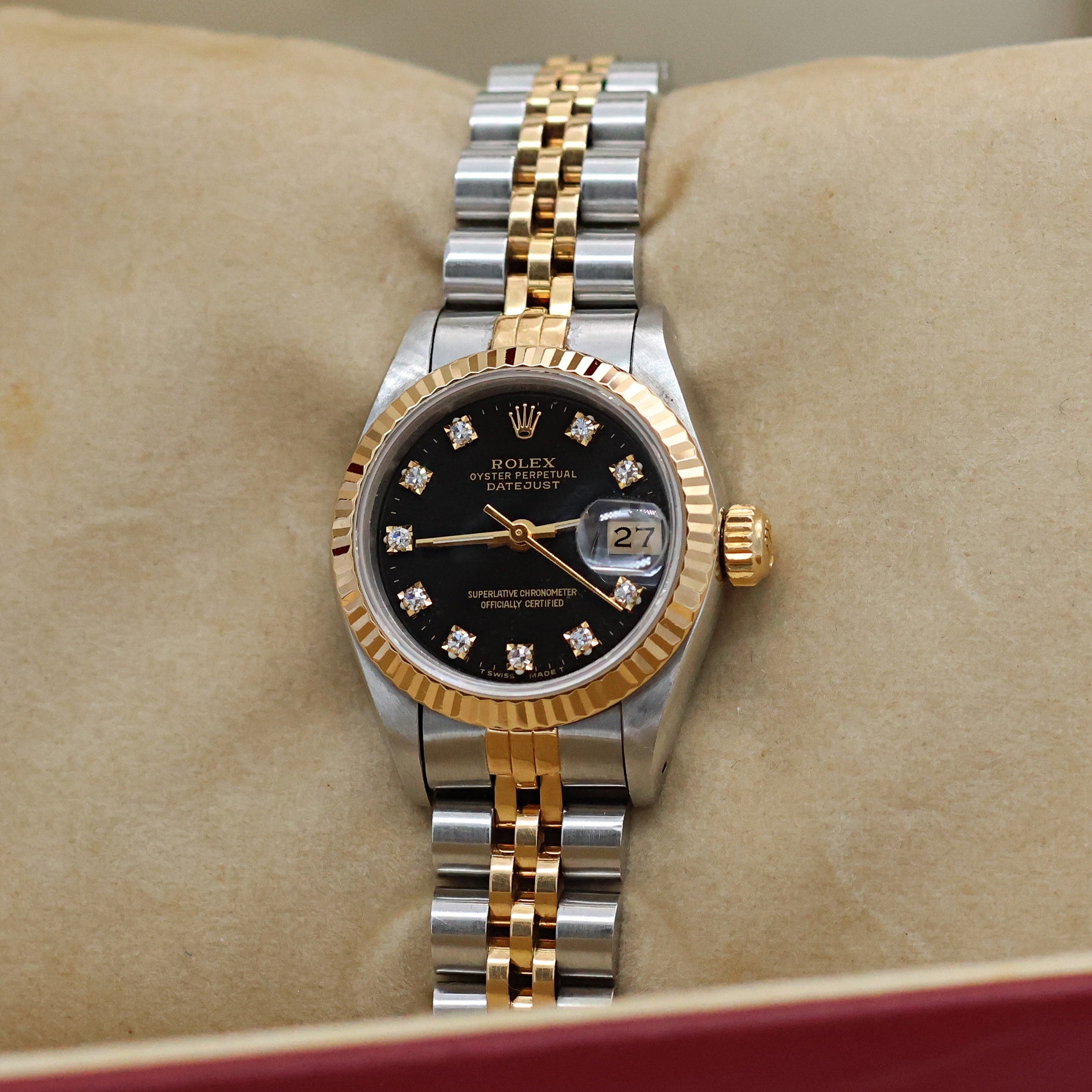 Rolex Datejust Lady ref. 69173 - Black Diamonds Dial - Jubilee Bracelet - Full Set