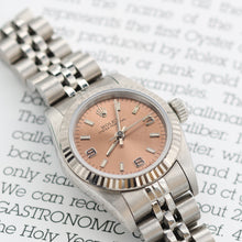 Load image into Gallery viewer, Rolex Oyster Perpetual Lady ref. 67194 Salmon 3-6-9 Dial Jubilee - Full Set

