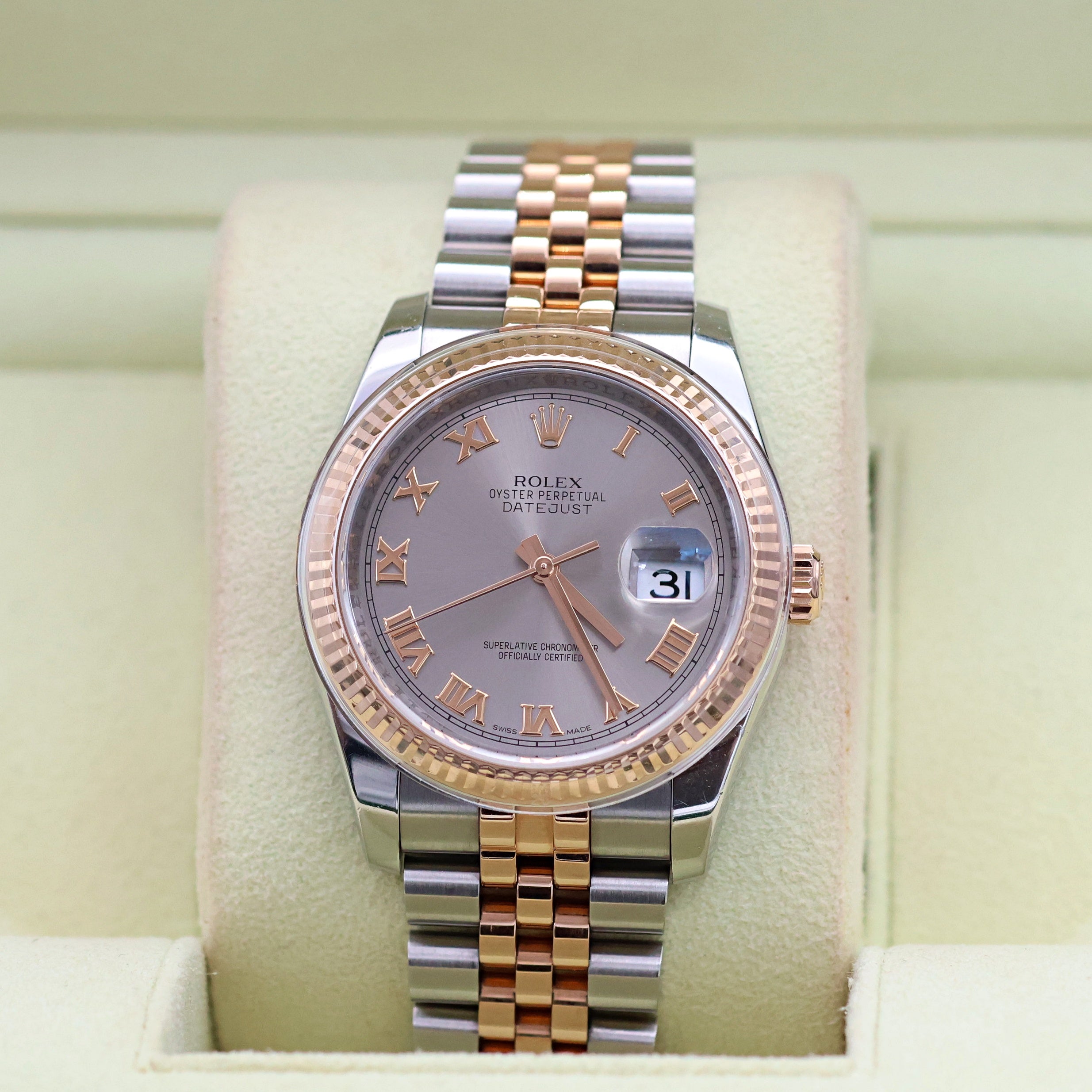 Rolex Datejust 36 ref. 116231 Sundust Roman Dial - Jubilee - Full Set