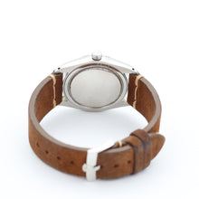 Charger l'image dans la galerie, Rolex Precision ref. 6694 - Silver Dial with Golden Indexes (V2) - Leather Strap
