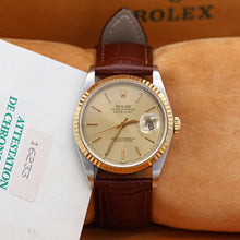 Load image into Gallery viewer, Rolex Datejust 36 ref. 16233 Champagne dial - Leather Strap - Full Set
