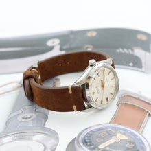Charger l'image dans la galerie, Rolex Precision ref. 6694 - Silver Dial with Golden Indexes (V2) - Leather Strap
