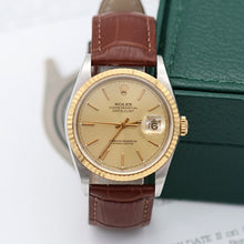 Load image into Gallery viewer, Rolex Datejust 36 ref. 16233 Champagne dial - Leather Strap - Full Set
