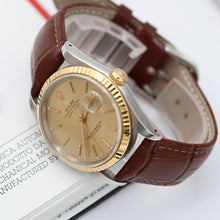 Load image into Gallery viewer, Rolex Datejust 36 ref. 16233 Champagne dial - Leather Strap - Full Set
