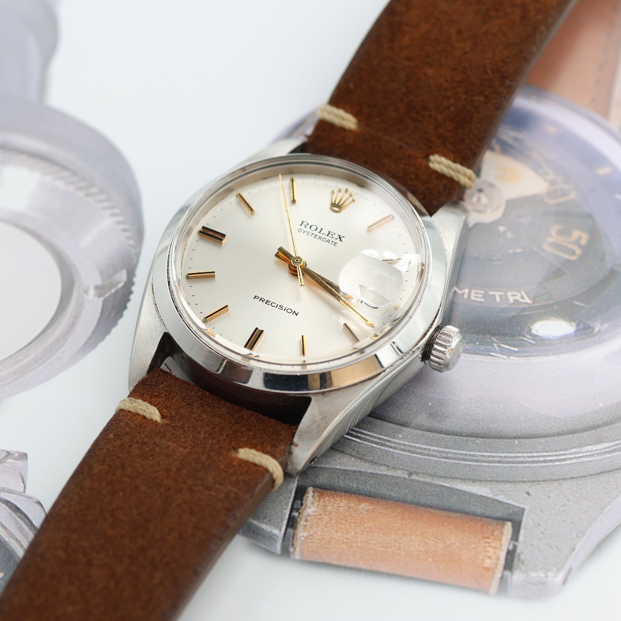 【現金決済】⭐️配送無料　Rolex 6694⌚︎ Rolex Precision ref. 6694 - Silver Dial with Golden Indexes (V2