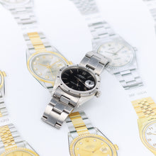 Załaduj obraz do przeglądarki galerii, Rolex Oyster Perpetual Date ref. 15210 Black dial - Full Set
