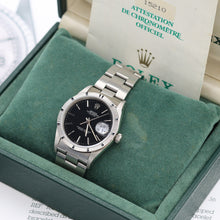 Załaduj obraz do przeglądarki galerii, Rolex Oyster Perpetual Date ref. 15210 Black dial - Full Set
