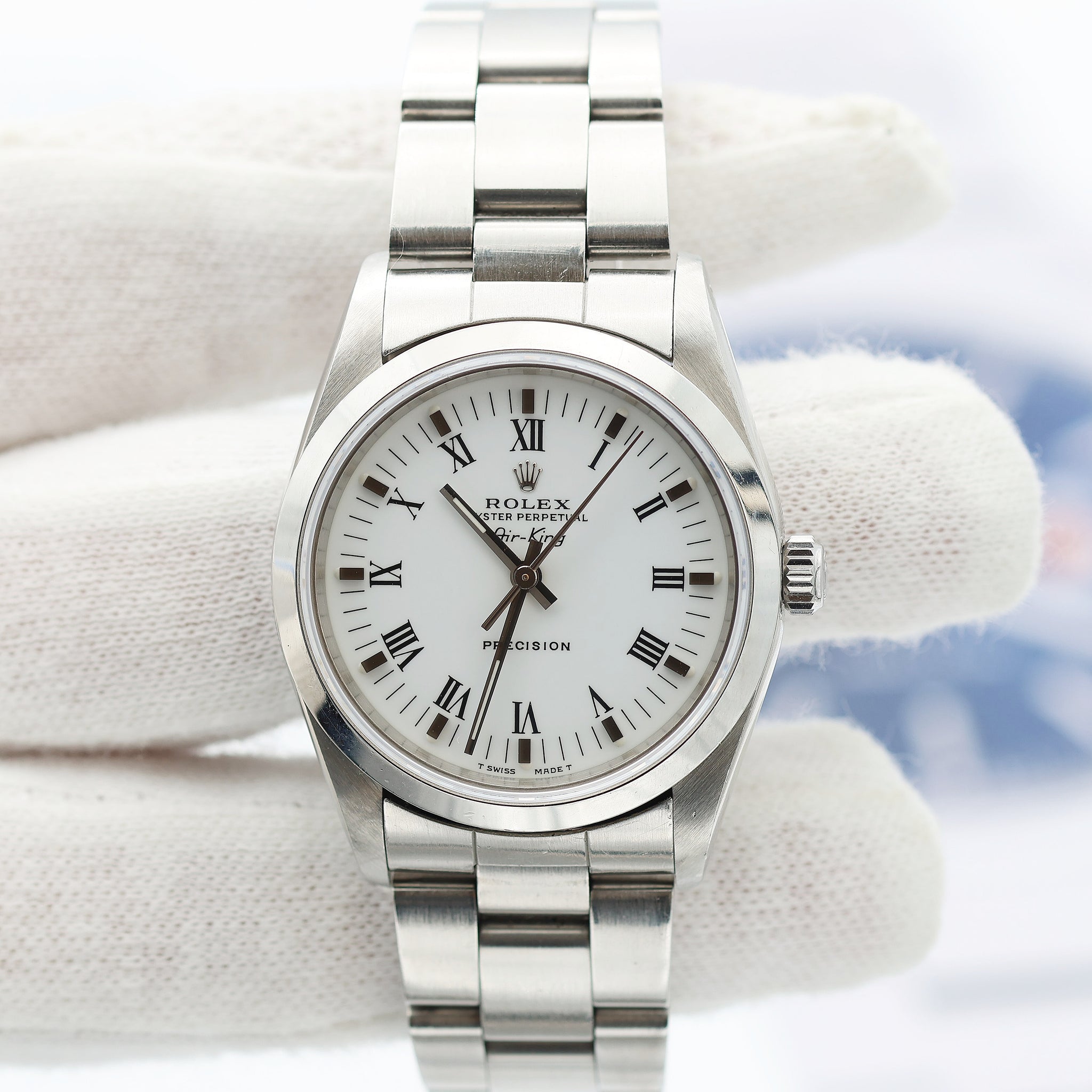 Rolex Air-King 0 Roman White | Steel Stainless Buy Watch - Dial 