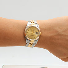 Kép betöltése a galériamegjelenítőbe: Rolex Datejust ref. 16203 Champagne Circle Dial - Jubilee Bracelet - Full set
